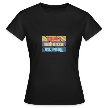 Hamburg Altona, Schanze und St.Pauli - Frauen T-Shirt - Schwarz - Vorne - AI Model Female 172 dark (172cm)
