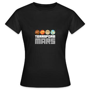 Occupy Mars Terraforming Retro Aeronautics Space - T-shirt Femme - noir - Devant - AI Model Female 172 dark (172cm)