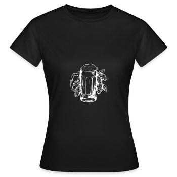 Bierglas Hopfen Malz Bier - Frauen T-Shirt - Schwarz - Vorne - AI Model Female 172 dark (172cm)