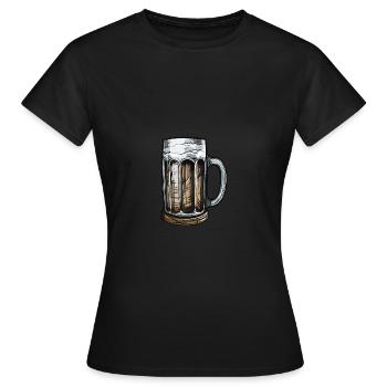 Beer Mug Beer Glass - Women's T-Shirt - black - Front - AI Model Female 172 dark (172cm)