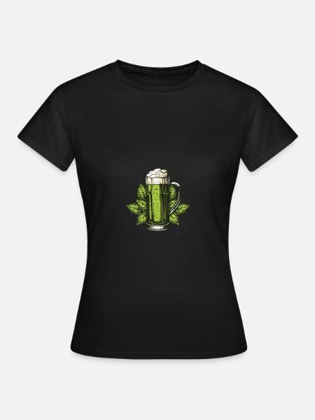 Bierglas Hopfen - Frauen T-Shirt - Schwarz