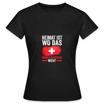 Swiss Switzerland - Women's T-Shirt - black - Front - AI Model Female 172 dark (172cm)