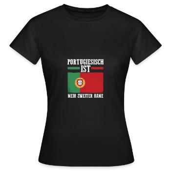 Portuguese Portugal - Women's T-Shirt - black - Front - AI Model Female 172 dark (172cm)
