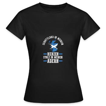 Ecossais Ecosse Ecosse Ecosse - T-shirt Femme - noir - Devant - AI Model Female 172 dark (172cm)