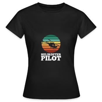 Pilote Hélicoptère Hélicoptère - T-shirt Femme - noir - Devant - AI Model Female 172 dark (172cm)