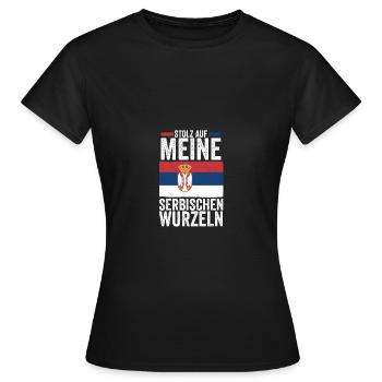 Serbe Serbe Serbie - T-shirt Femme - noir - Devant - AI Model Female 172 dark (172cm)