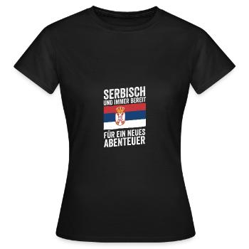 Serbe Serbe Serbie - T-shirt Femme - noir - Devant - AI Model Female 172 dark (172cm)