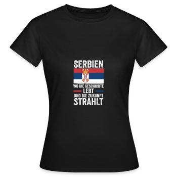 Serbe Serbe Serbie - T-shirt Femme - noir - Devant - AI Model Female 172 dark (172cm)