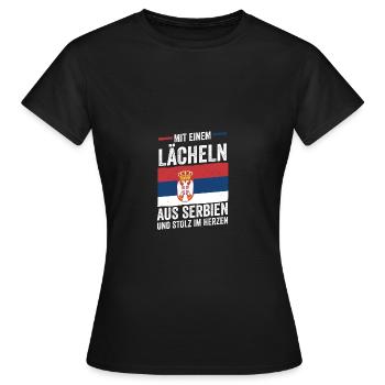 Serbe Serbe Serbie - T-shirt Femme - noir - Devant - AI Model Female 172 dark (172cm)