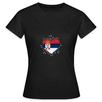 Serbe Serbe Serbie - T-shirt Femme - noir - Devant - AI Model Female 172 dark (172cm)