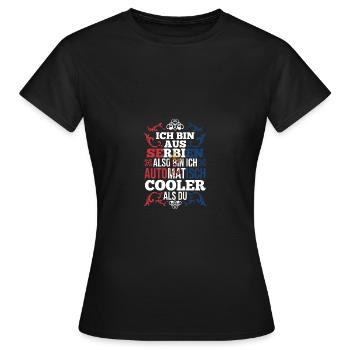 Serbe Serbe Serbie - T-shirt Femme - noir - Devant - AI Model Female 172 dark (172cm)