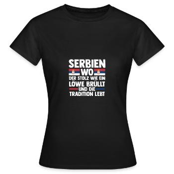 Serbe Serbe Serbie - T-shirt Femme - noir - Devant - AI Model Female 172 dark (172cm)