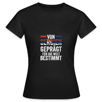 Serbe Serbe Serbie - T-shirt Femme - noir - Devant - AI Model Female 172 dark (172cm)