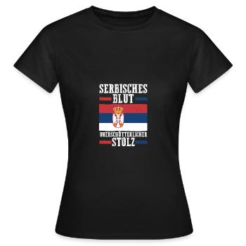 Serbe Serbe Serbie - T-shirt Femme - noir - Devant - AI Model Female 172 dark (172cm)