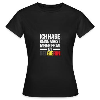 Belgier Belgien - Frauen T-Shirt - Schwarz - Vorne - AI Model Female 172 dark (172cm)
