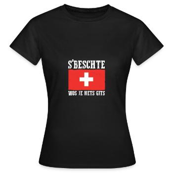 Suisse Suisse - T-shirt Femme - noir - Devant - AI Model Female 172 dark (172cm)