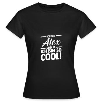 Alexander Alexandra Alexa Alex - Frauen T-Shirt - Schwarz - Vorne - AI Model Female 172 dark (172cm)