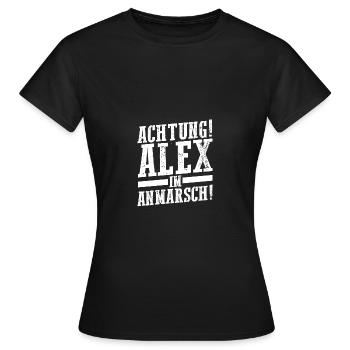 Alexander Alexandra Alexa Alex - Frauen T-Shirt - Schwarz - Vorne - AI Model Female 172 dark (172cm)