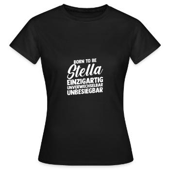 Prénom Stella - T-shirt Femme - noir - Devant - AI Model Female 172 dark (172cm)