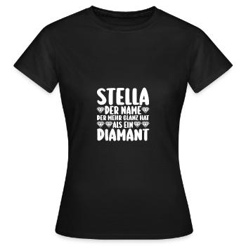 Prénom Stella - T-shirt Femme - noir - Devant - AI Model Female 172 dark (172cm)