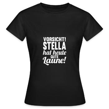 Prénom Stella - T-shirt Femme - noir - Devant - AI Model Female 172 dark (172cm)