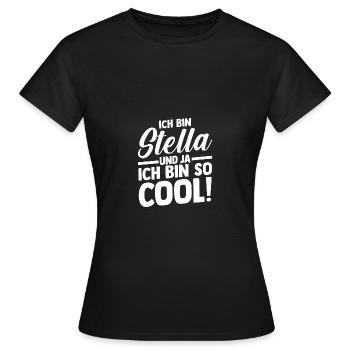 Prénom Stella - T-shirt Femme - noir - Devant - AI Model Female 172 dark (172cm)