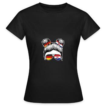 Croates Croates Croates Hrvatska Allemagne Croatie - T-shirt Femme - noir - Devant - AI Model Female 172 dark (172cm)