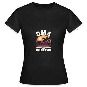 Vacancier Grand-mère Mamie - T-shirt Femme - noir - Devant - AI Model Female 172 dark (172cm)