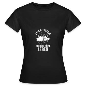 Père, père et fille - T-shirt Femme - noir - Devant - AI Model Female 172 dark (172cm)
