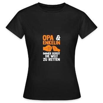 Papi et petit-fils - T-shirt Femme - noir - Devant - AI Model Female 172 dark (172cm)