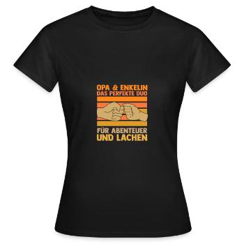 Papi et petit-fils - T-shirt Femme - noir - Devant - AI Model Female 172 dark (172cm)