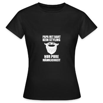 Papa Mit Bart - Frauen T-Shirt - Schwarz - Vorne - AI Model Female 172 dark (172cm)