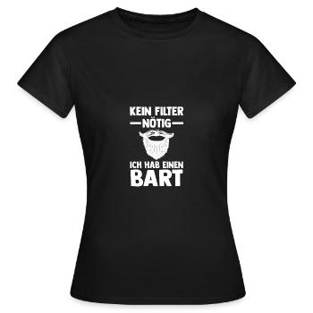 Bearded Bearded Beard - Women's T-Shirt - black - Front - AI Model Female 172 dark (172cm)