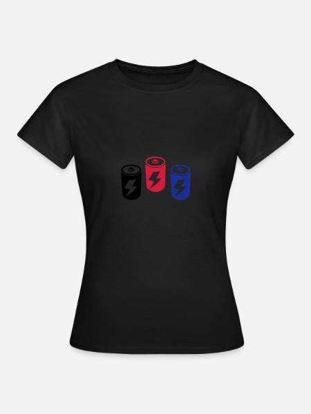 batteries - Frauen T-Shirt - Schwarz