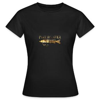 Pike Hunter fishing angler pike perch perch - Women's T-Shirt - black - Front - AI Model Female 172 dark (172cm)