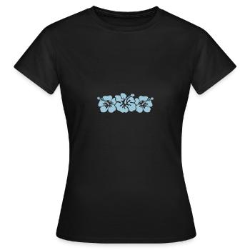 hibiscus 001 - Women's T-Shirt - black - Front - AI Model Female 172 dark (172cm)