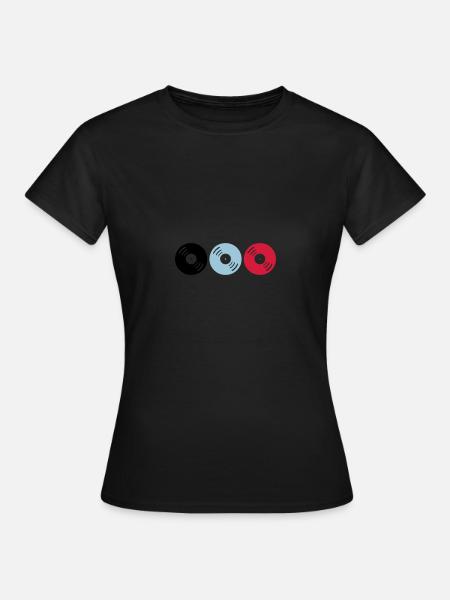 schallplatten 02 - Frauen T-Shirt - Schwarz