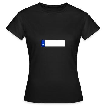 Plaque d'immatriculation vierge courte - T-shirt Femme - noir - Devant - AI Model Female 172 dark (172cm)