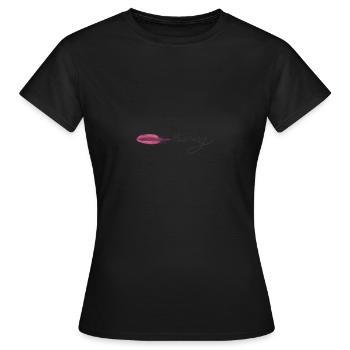 Le mot signifiant écrit par une plume - T-shirt Femme - noir - Devant - AI Model Female 172 dark (172cm)