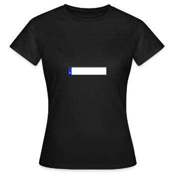License Plate Blank Individual Gift Idea - Women's T-Shirt - black - Front - AI Model Female 172 dark (172cm)