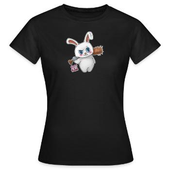 Bunny menace - mignon et grossier - T-shirt Femme - noir - Devant - AI Model Female 172 dark (172cm)