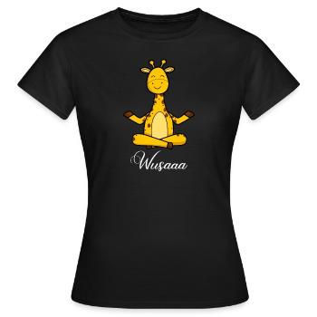 Auszeit Durchatmen Wusaaa Giraffe - Frauen T-Shirt - Schwarz - Vorne - AI Model Female 172 dark (172cm)