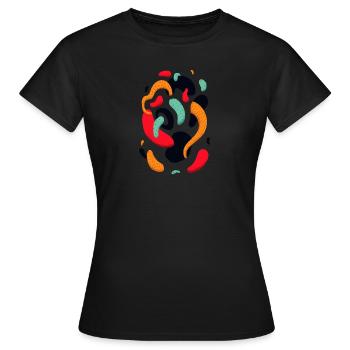 Abstract - Women's T-Shirt - black - Front - AI Model Female 172 dark (172cm)
