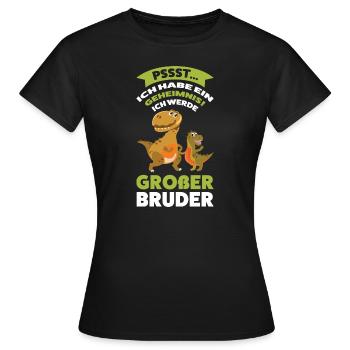 Großer Bruder Dinosaurier Grosser Bruder Geschenk - Frauen T-Shirt - Schwarz - Vorne - AI Model Female 172 dark (172cm)