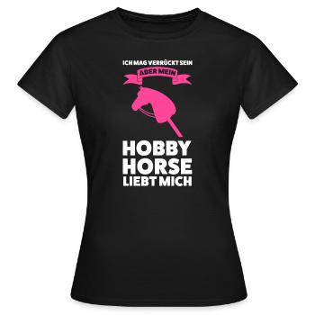 Hobby Horsing Pferd Hobby Horse Geschenk - Frauen T-Shirt - Schwarz - Vorne - AI Model Female 172 dark (172cm)