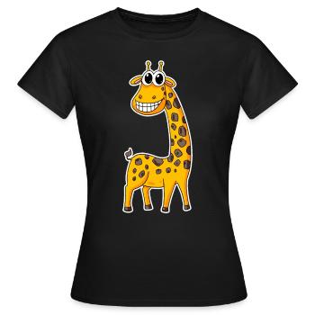Giraffe Langer Hals - Frauen T-Shirt - Schwarz - Vorne - AI Model Female 172 dark (172cm)