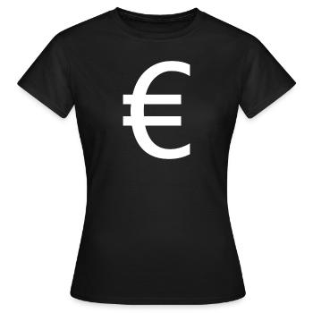 Euro - Signe Euro - T-shirt Femme - noir - Devant - AI Model Female 172 dark (172cm)