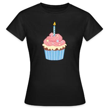 Birthday Cupcake - T-shirt Femme - noir - Devant - AI Model Female 172 dark (172cm)