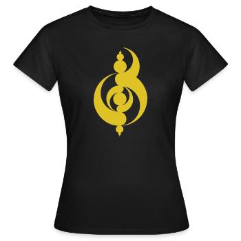 tee-Shirt Kornkreis - Frauen T-Shirt - Schwarz - Vorne - AI Model Female 172 dark (172cm)