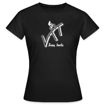 VTT sans limite - T-shirt Femme - noir - Devant - AI Model Female 172 dark (172cm)